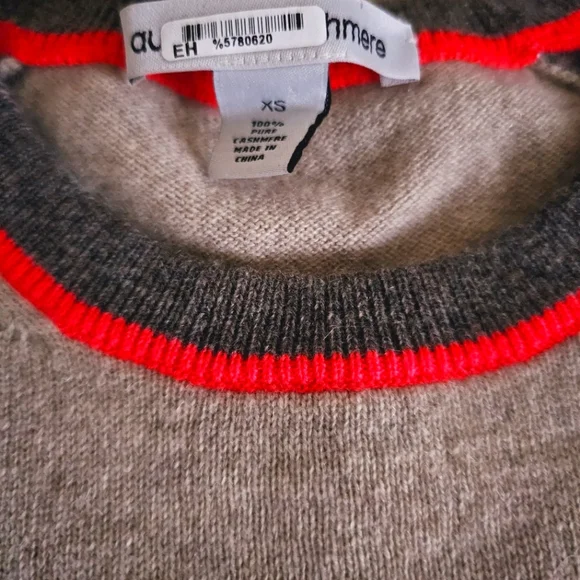 Autumn Cashmere Neon Piping High-Low Cashmere Sweater Sz XS - Picture 3 of 4